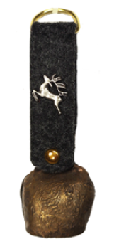 Glocke antik Filzband Hirsch 3cm
